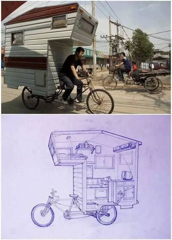 城里人会玩 老年代步车都能改造成房车