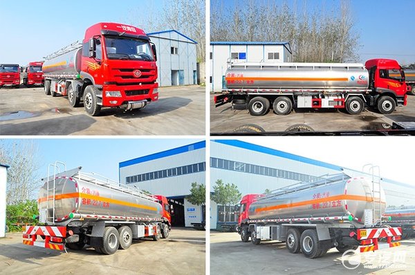 外型強悍解放新悍威8x2油罐車(chē)外觀(guān)評測